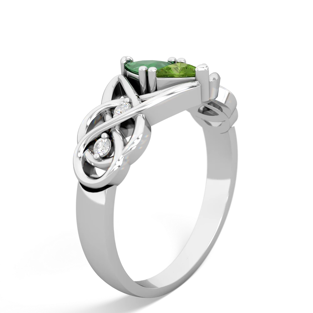 Emerald Keepsake Celtic Knot 14K White Gold ring R5300