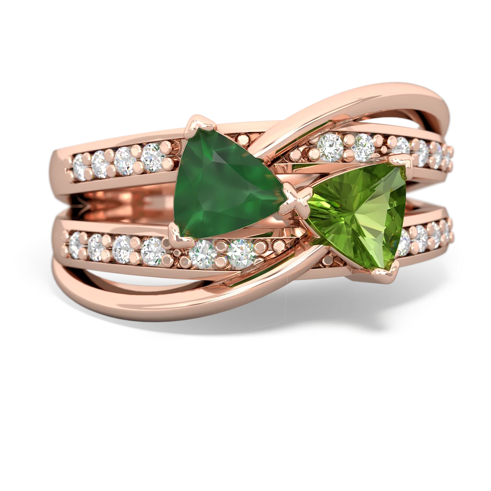 Emerald Bowtie 14K Rose Gold ring R2360