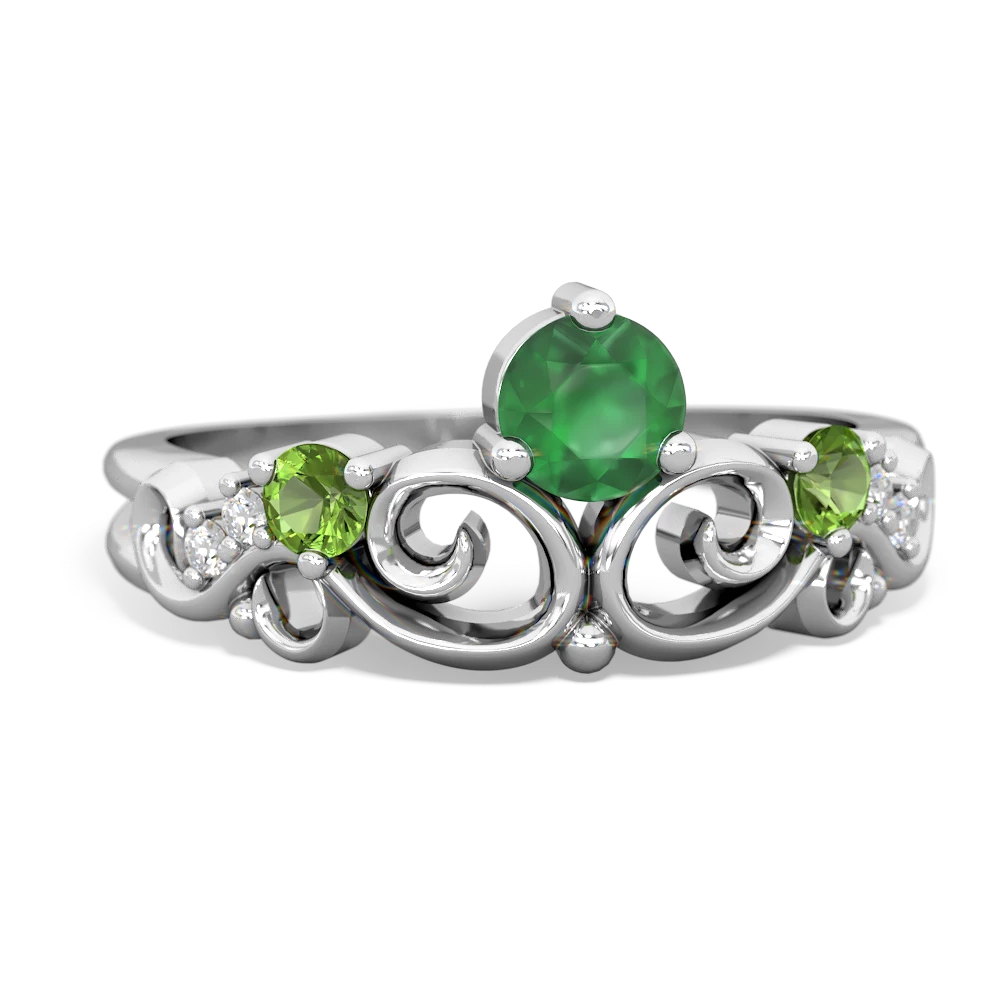 Emerald Crown Keepsake 14K White Gold ring R5740