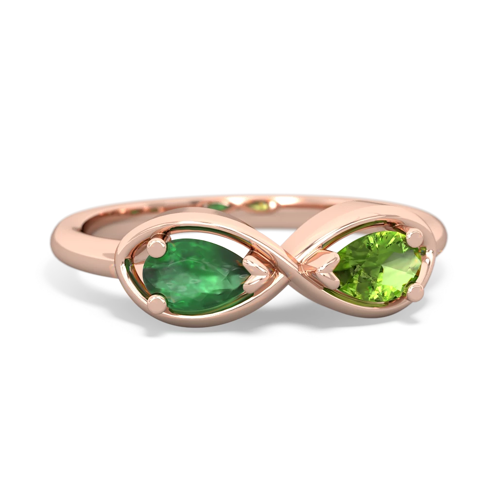 Emerald Infinity 14K Rose Gold ring R5050