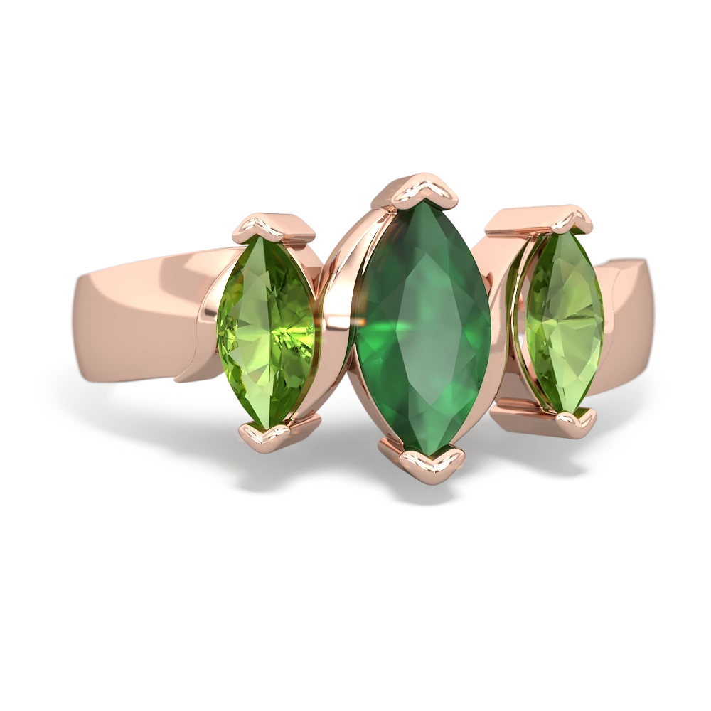 Emerald Three Peeks 14K Rose Gold ring R2433