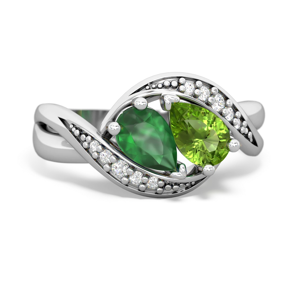 Emerald Summer Winds 14K White Gold ring R5342