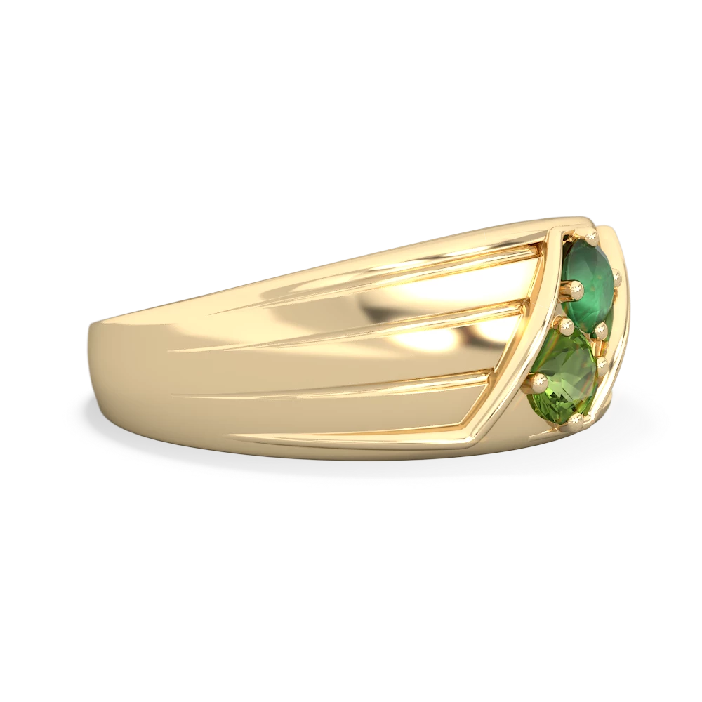 Emerald Men's Streamline 14K Yellow Gold ring R0460