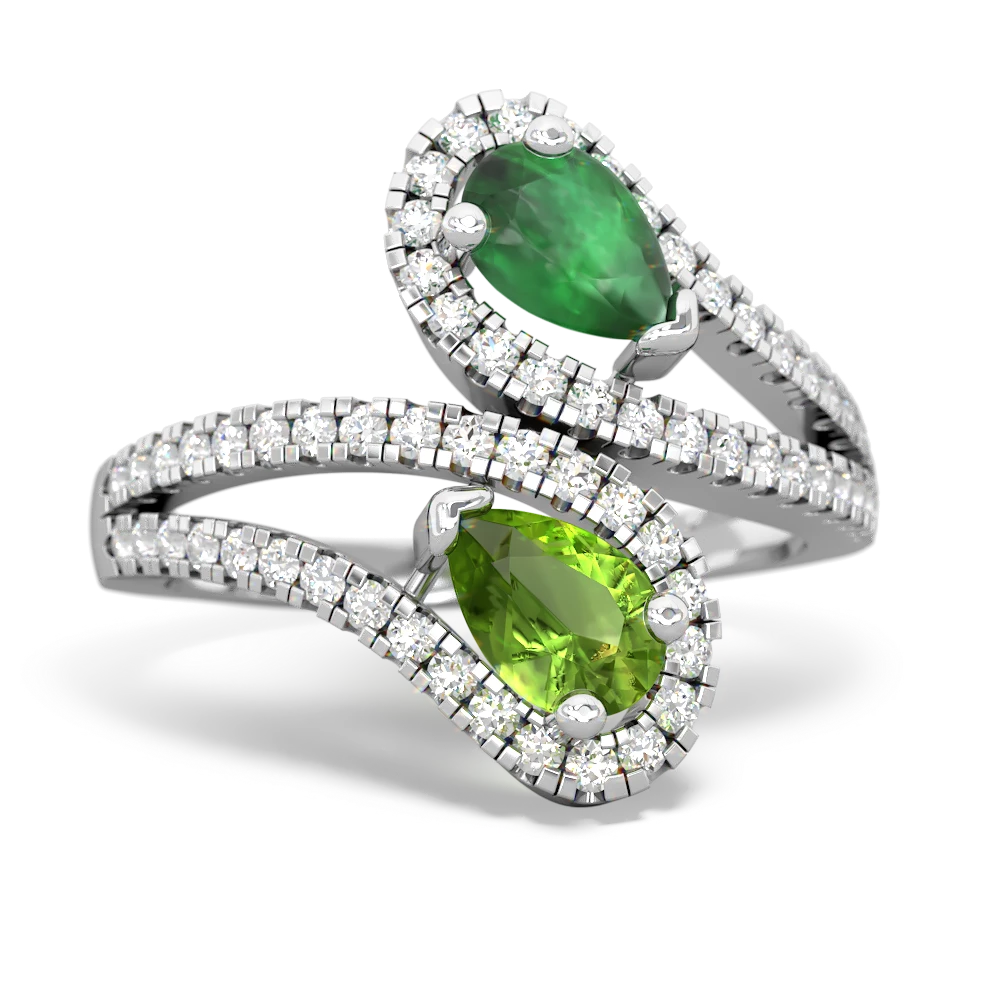 Emerald Diamond Dazzler 14K White Gold ring R3000