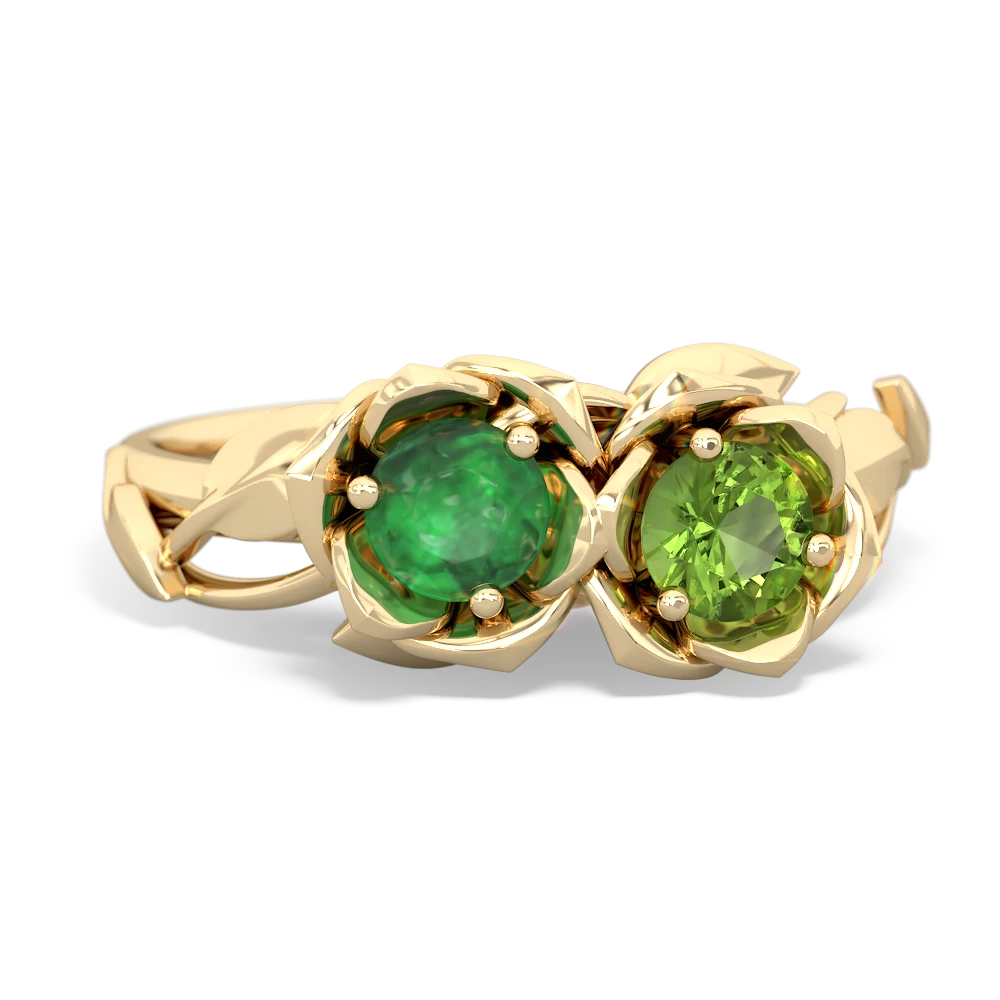 Emerald Rose Garden 14K Yellow Gold ring R5510