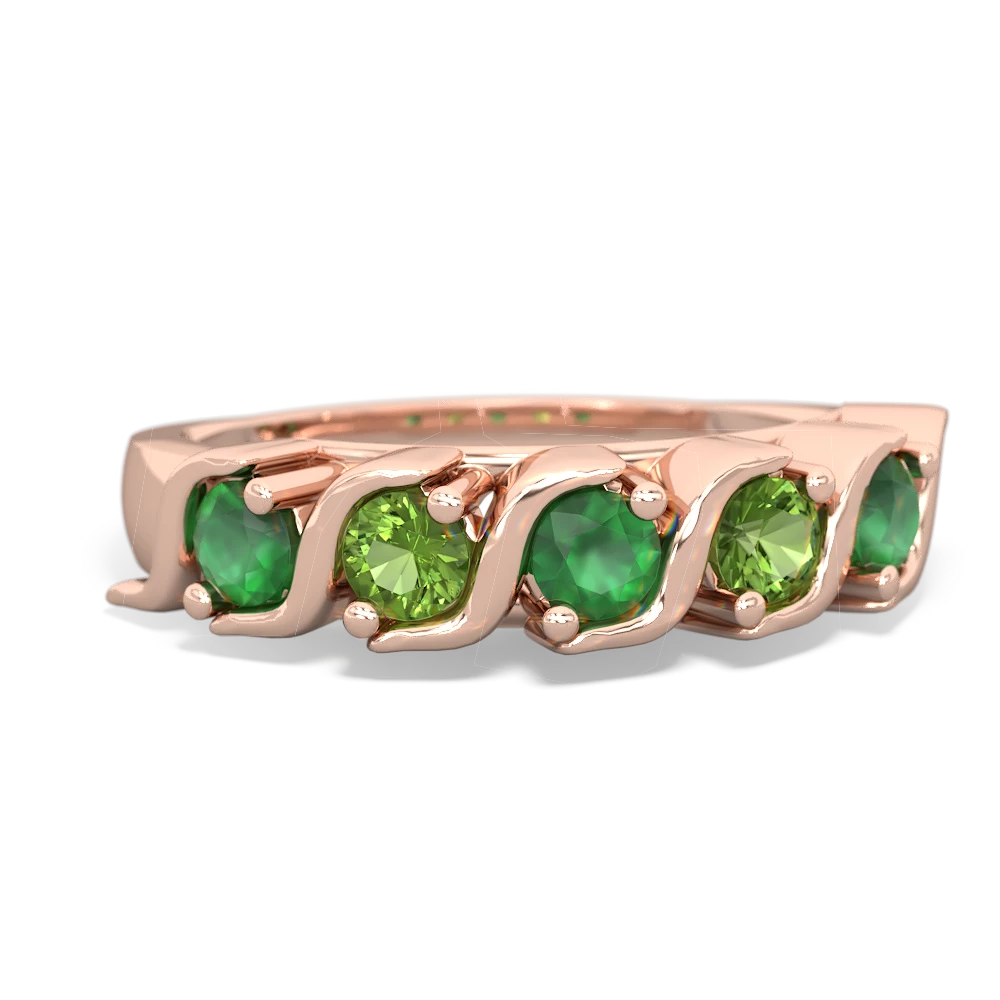 Emerald Anniversary Band 14K Rose Gold ring R2089