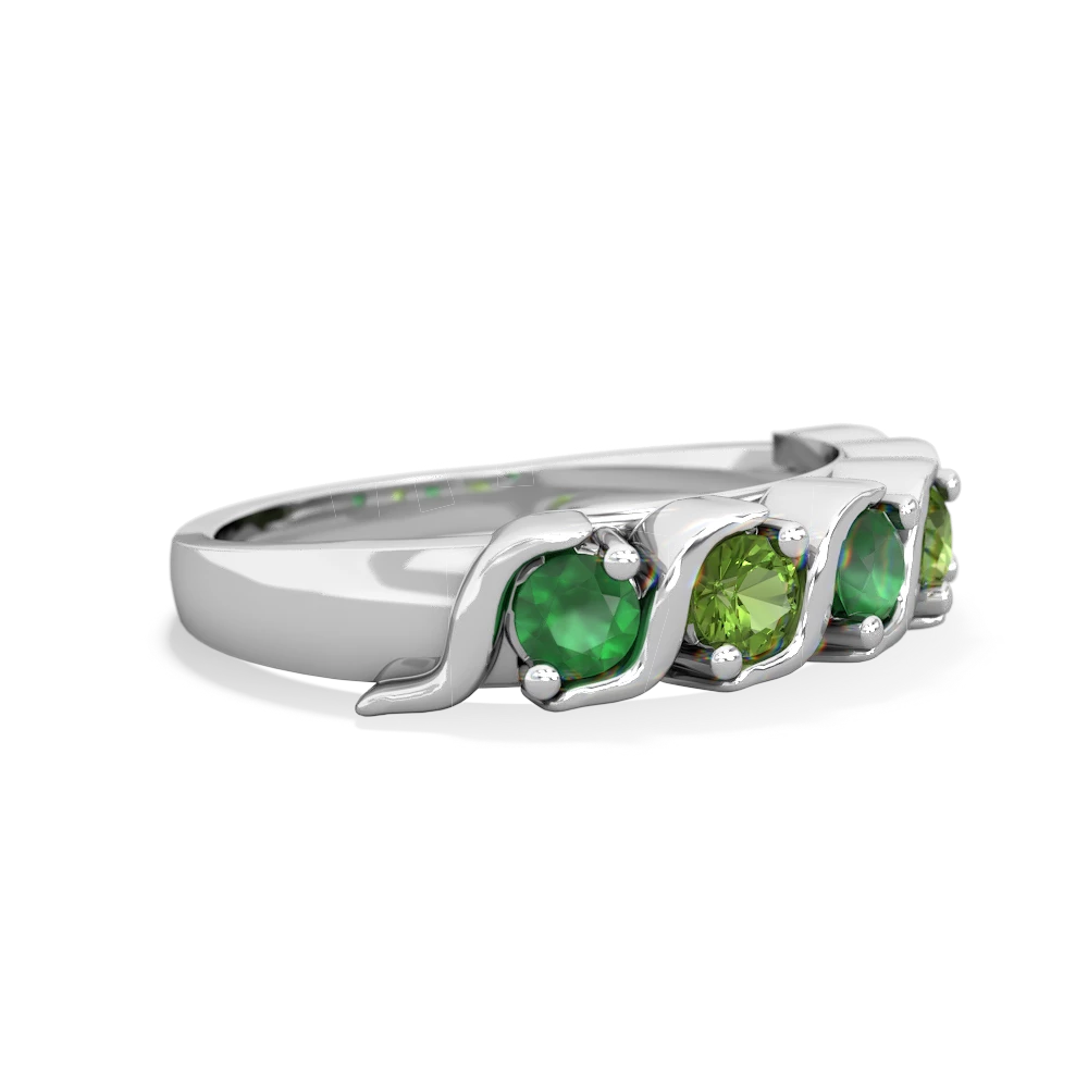 Emerald Anniversary Band 14K White Gold ring R2089