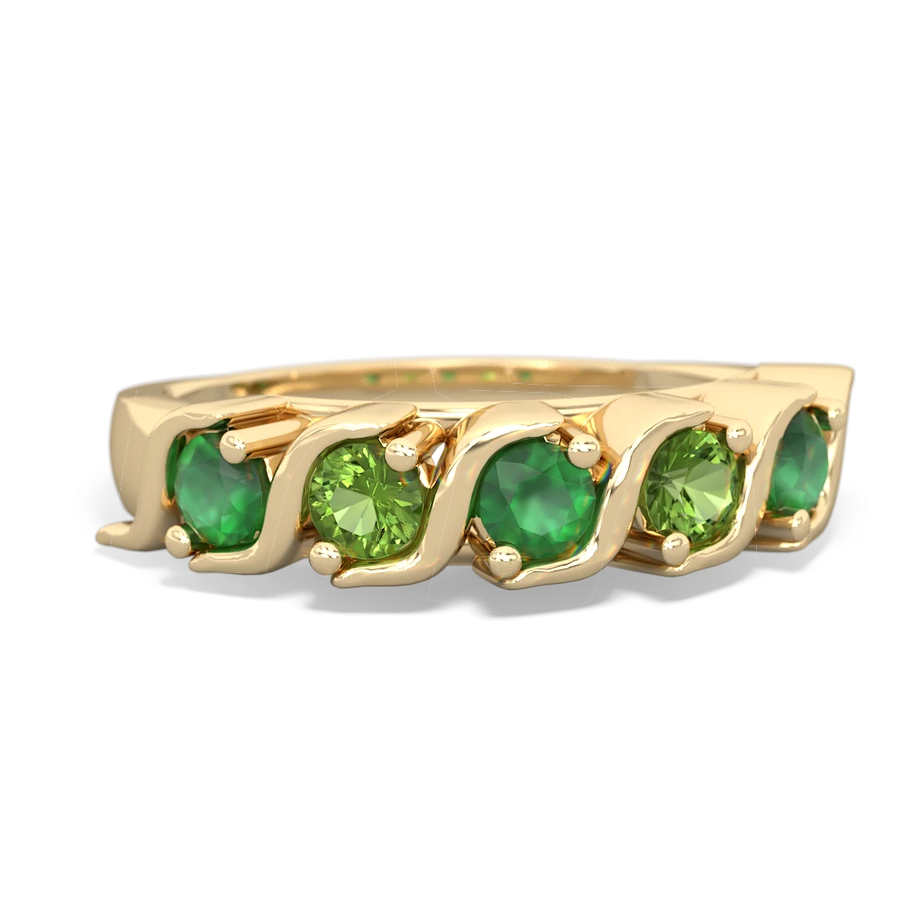 Emerald Anniversary Band 14K Yellow Gold ring R2089