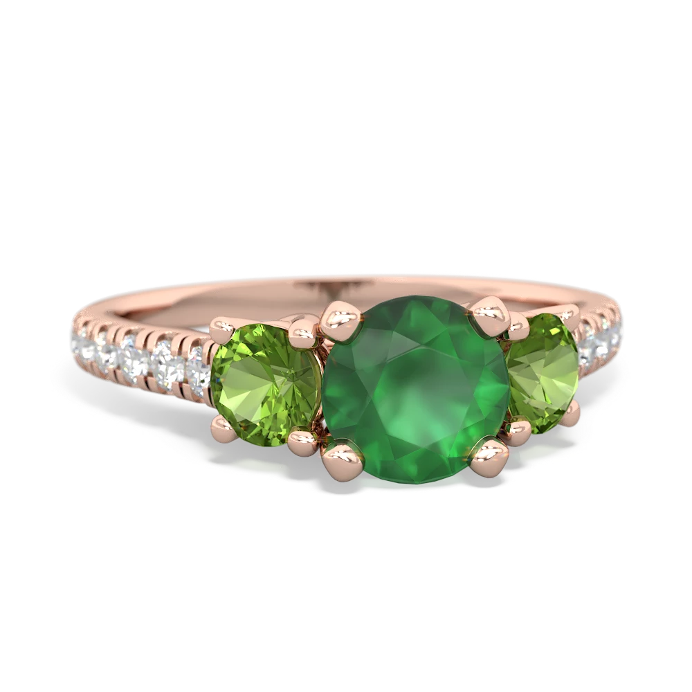 Emerald Pave Trellis 14K Rose Gold ring R5500