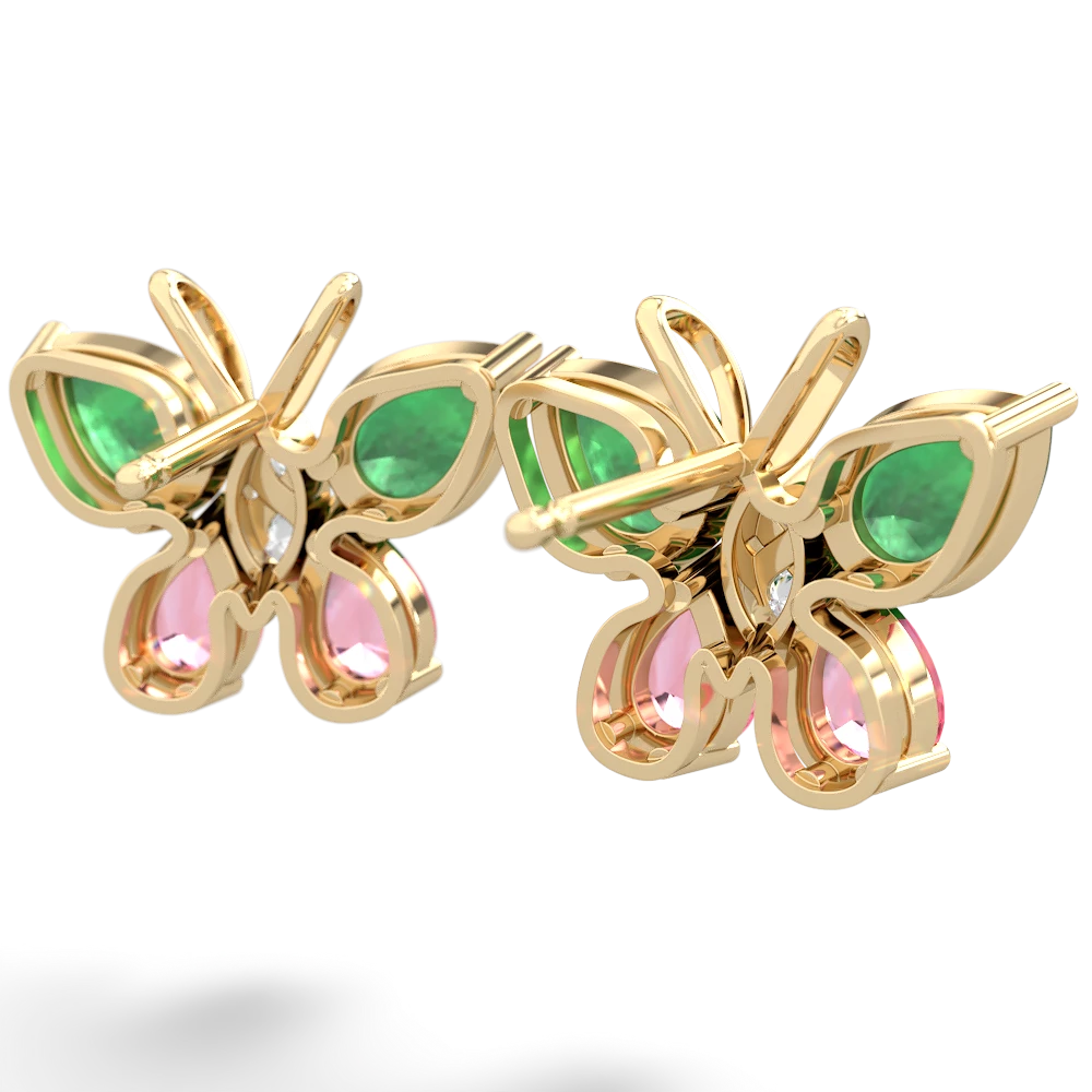 Emerald Butterfly 14K Yellow Gold earrings E2215