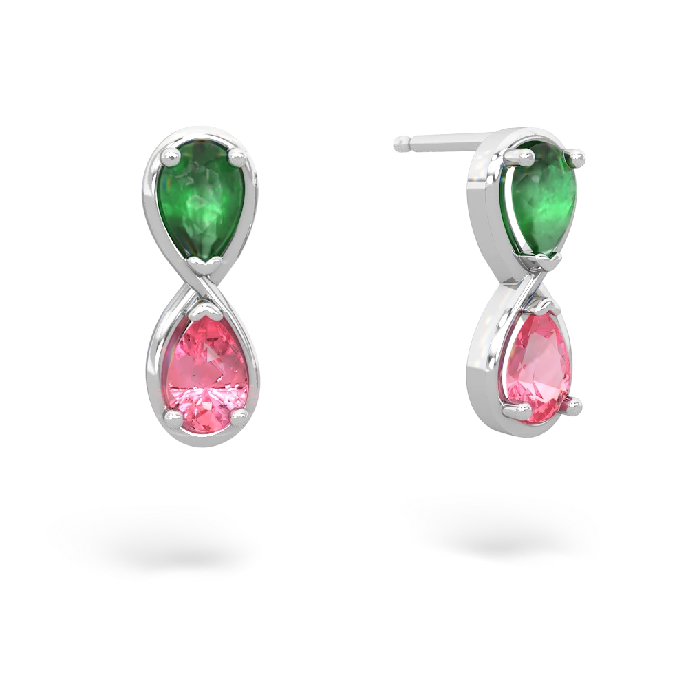 Emerald Infinity 14K White Gold earrings E5050