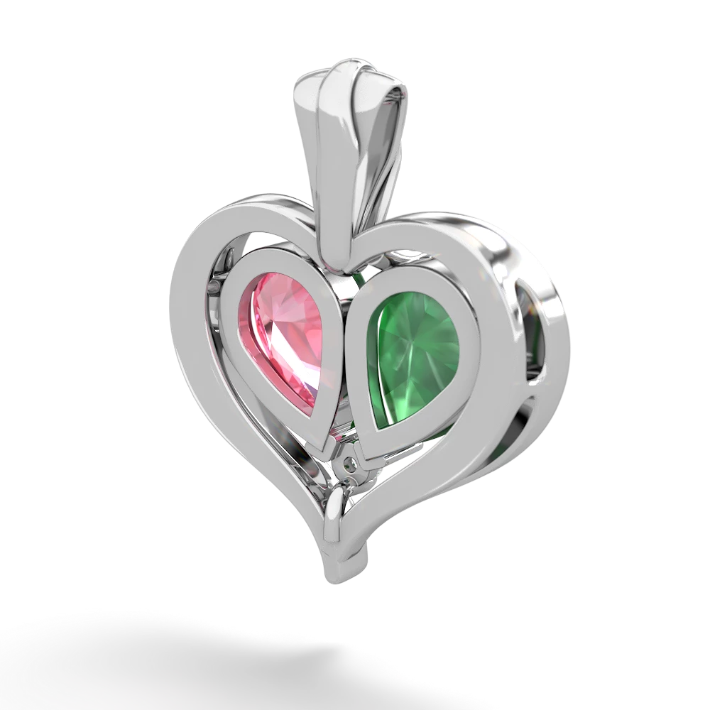 Emerald Two Become One 14K White Gold pendant P5330