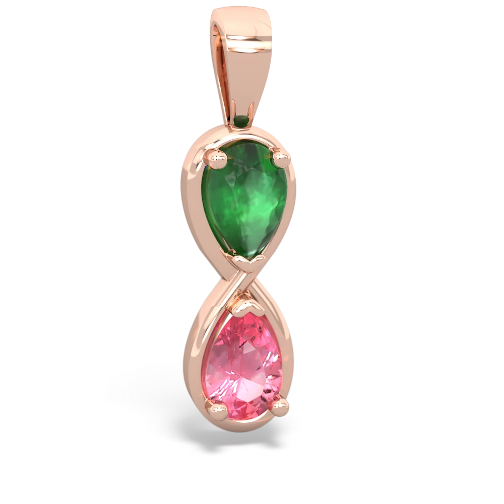 Emerald Infinity 14K Rose Gold pendant P5050