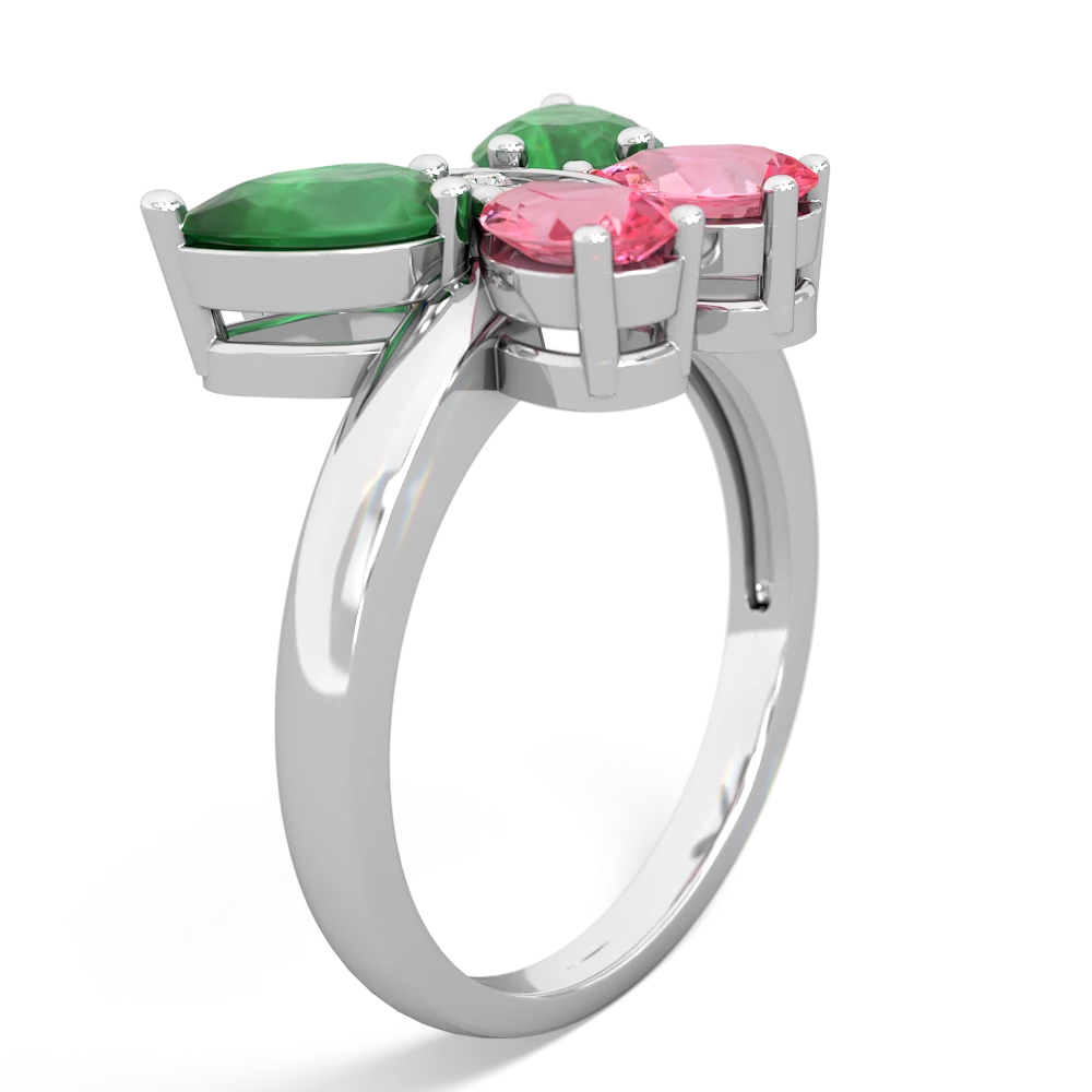 Emerald Butterfly 14K White Gold ring R2215