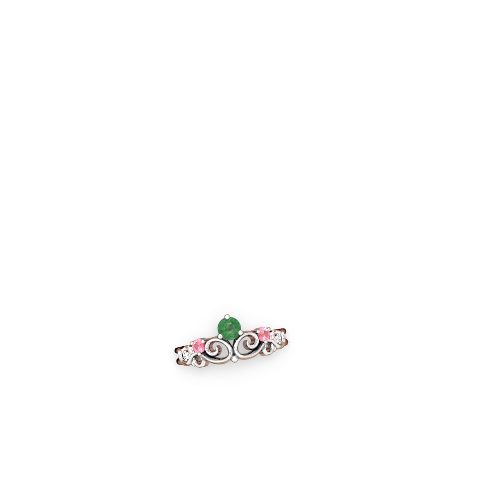 Emerald Crown Keepsake 14K White Gold ring R5740