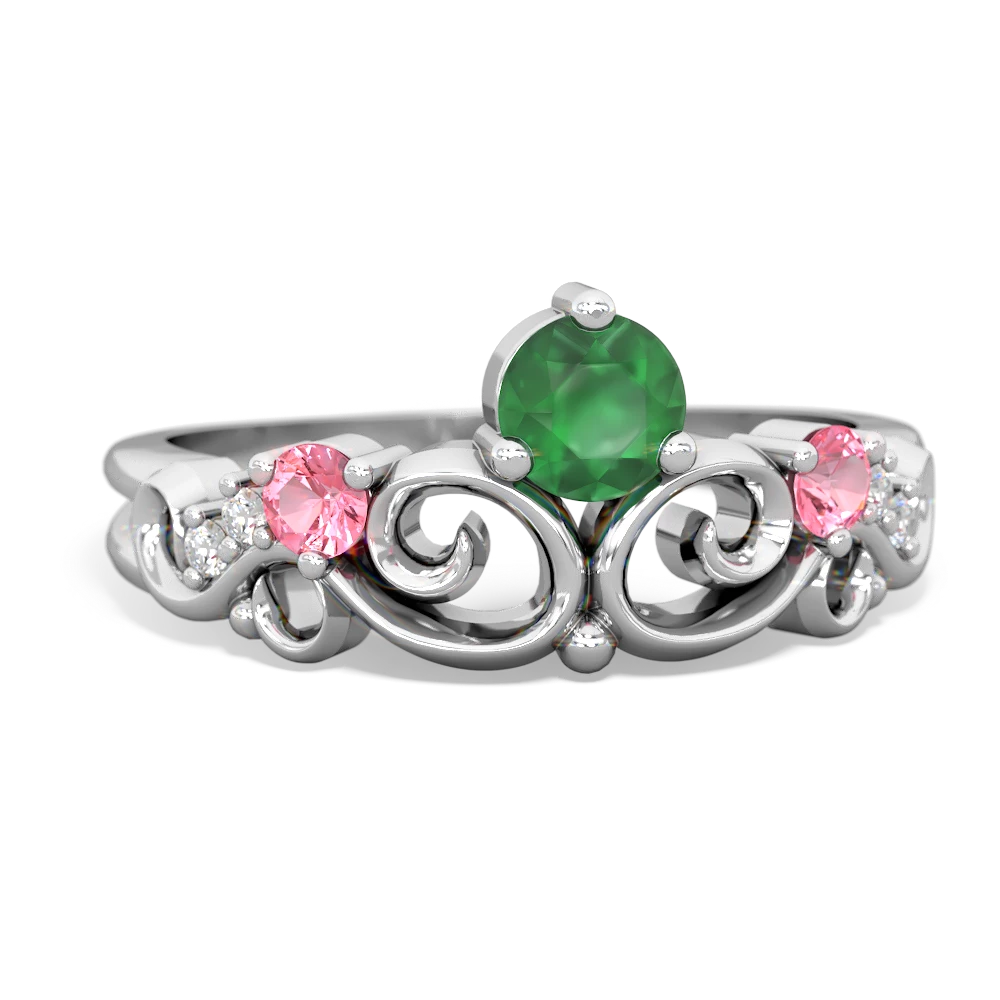 Emerald Crown Keepsake 14K White Gold ring R5740