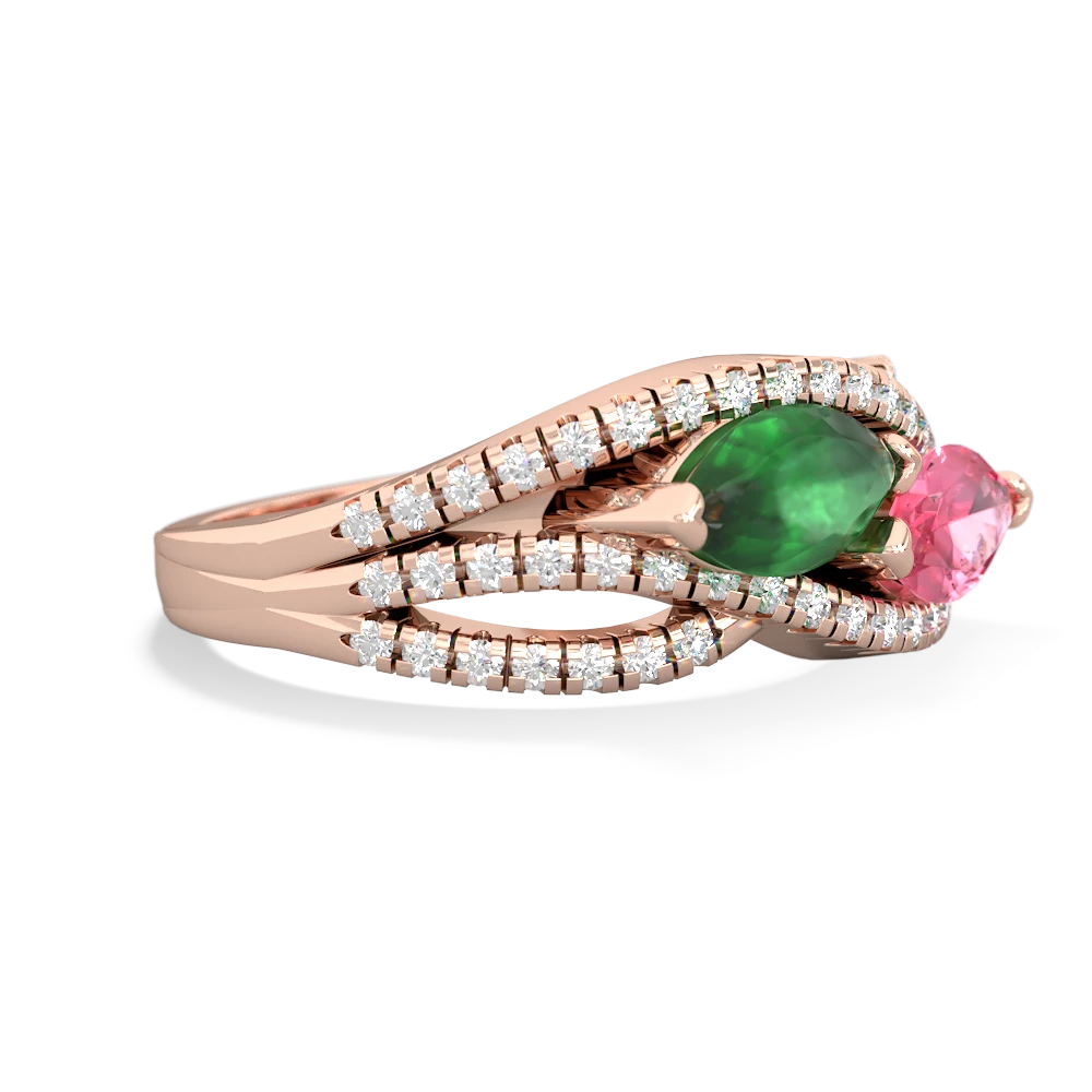 Emerald Diamond Rivers 14K Rose Gold ring R3070