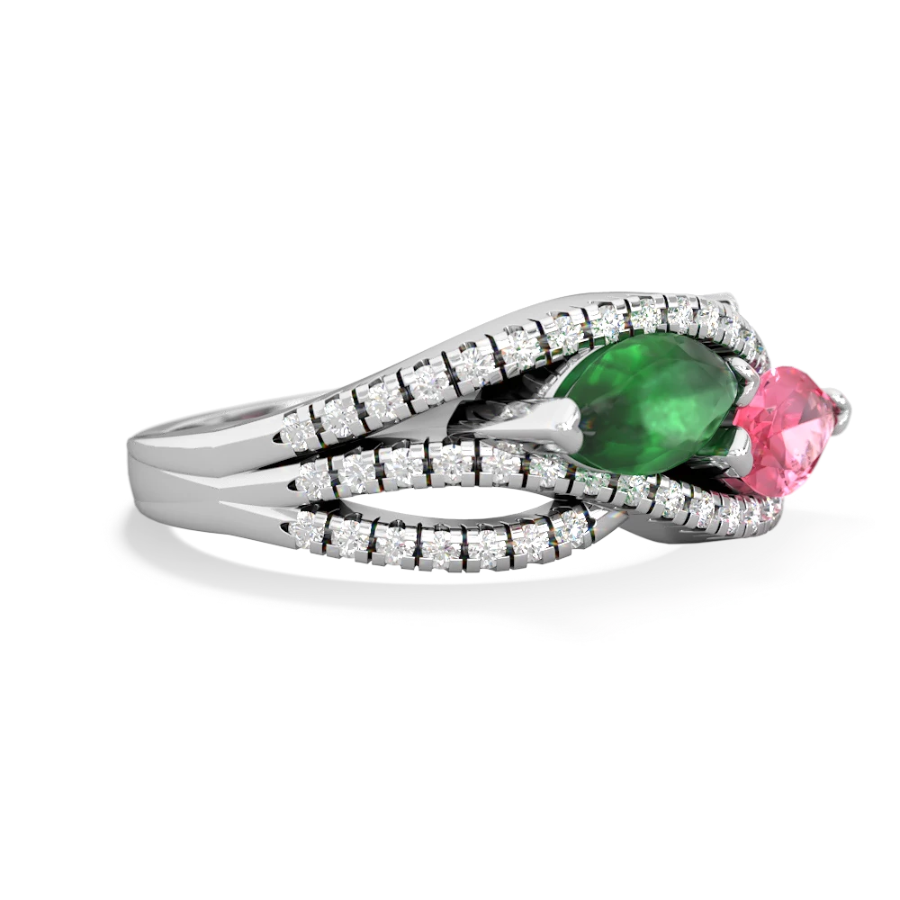 Emerald Diamond Rivers 14K White Gold ring R3070