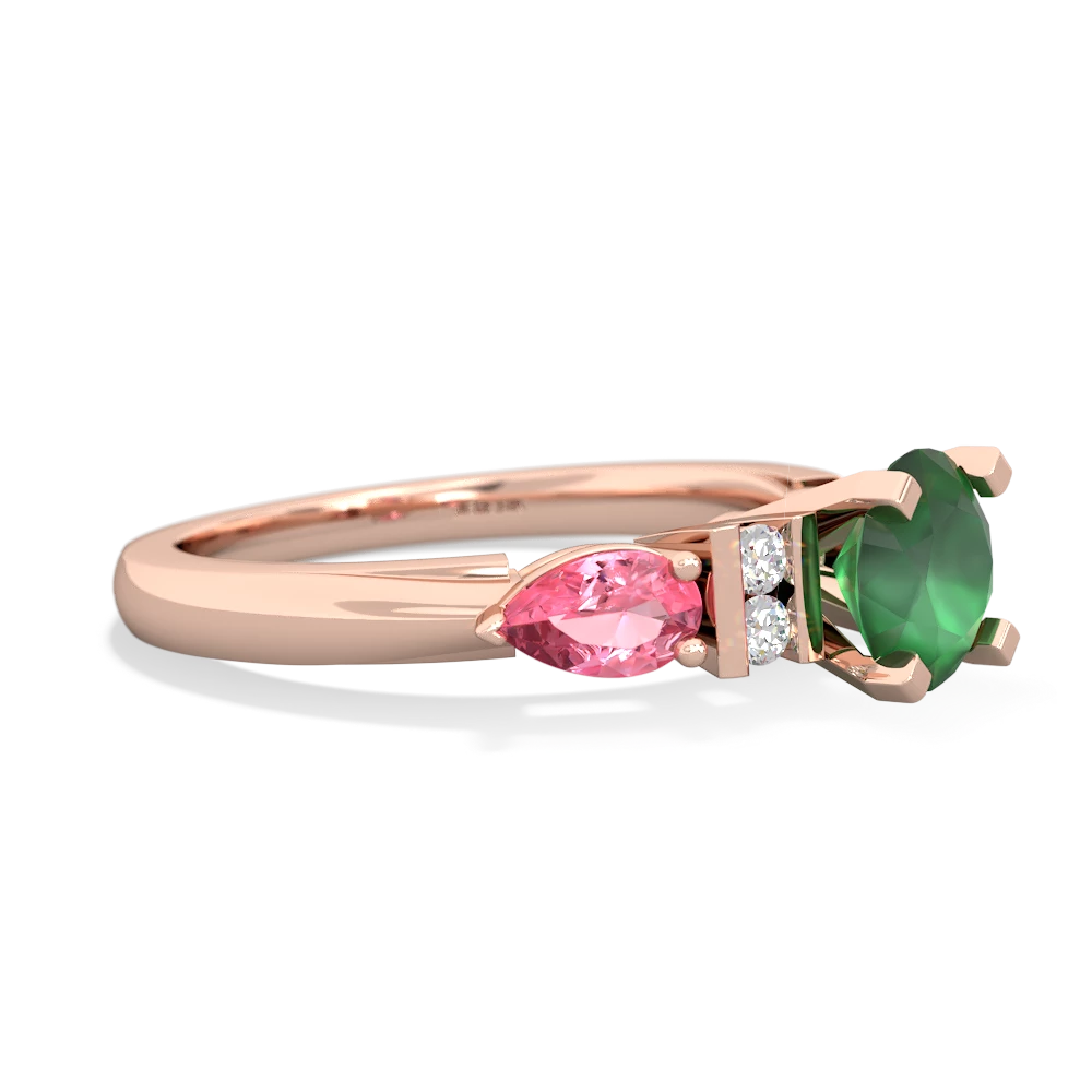 Emerald 6Mm Round Eternal Embrace Engagement 14K Rose Gold ring R2005