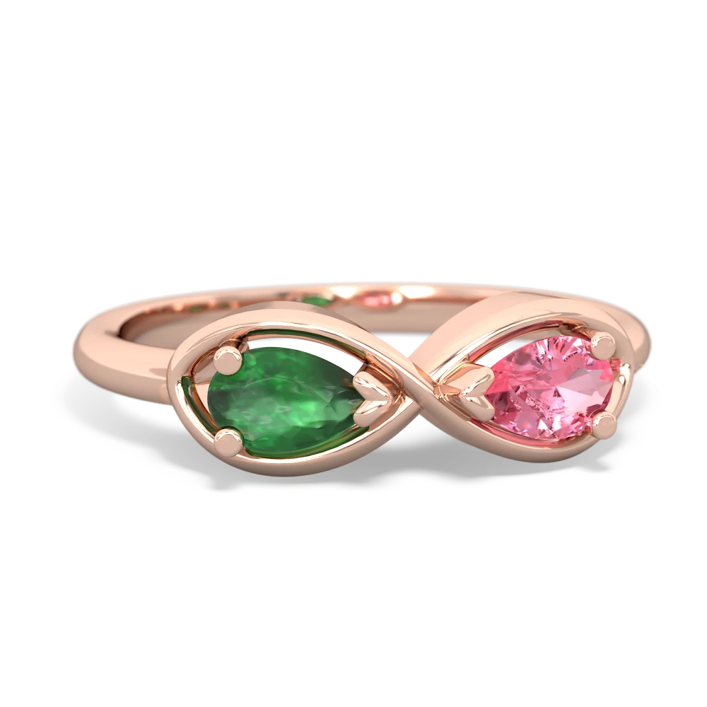 Emerald Infinity 14K Rose Gold ring R5050