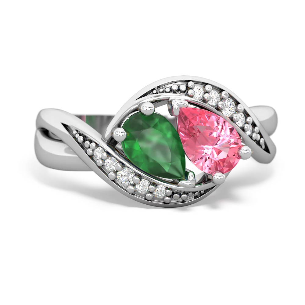 Emerald Summer Winds 14K White Gold ring R5342