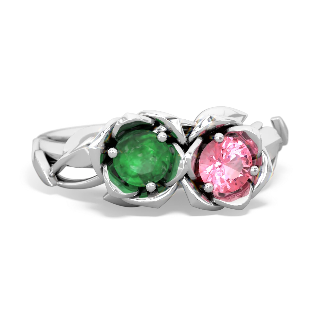 Emerald Rose Garden 14K White Gold ring R5510