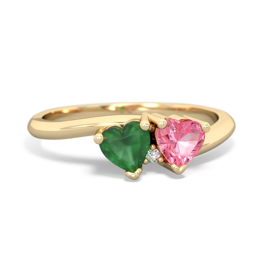 Emerald Sweethearts 14K Yellow Gold ring R5260