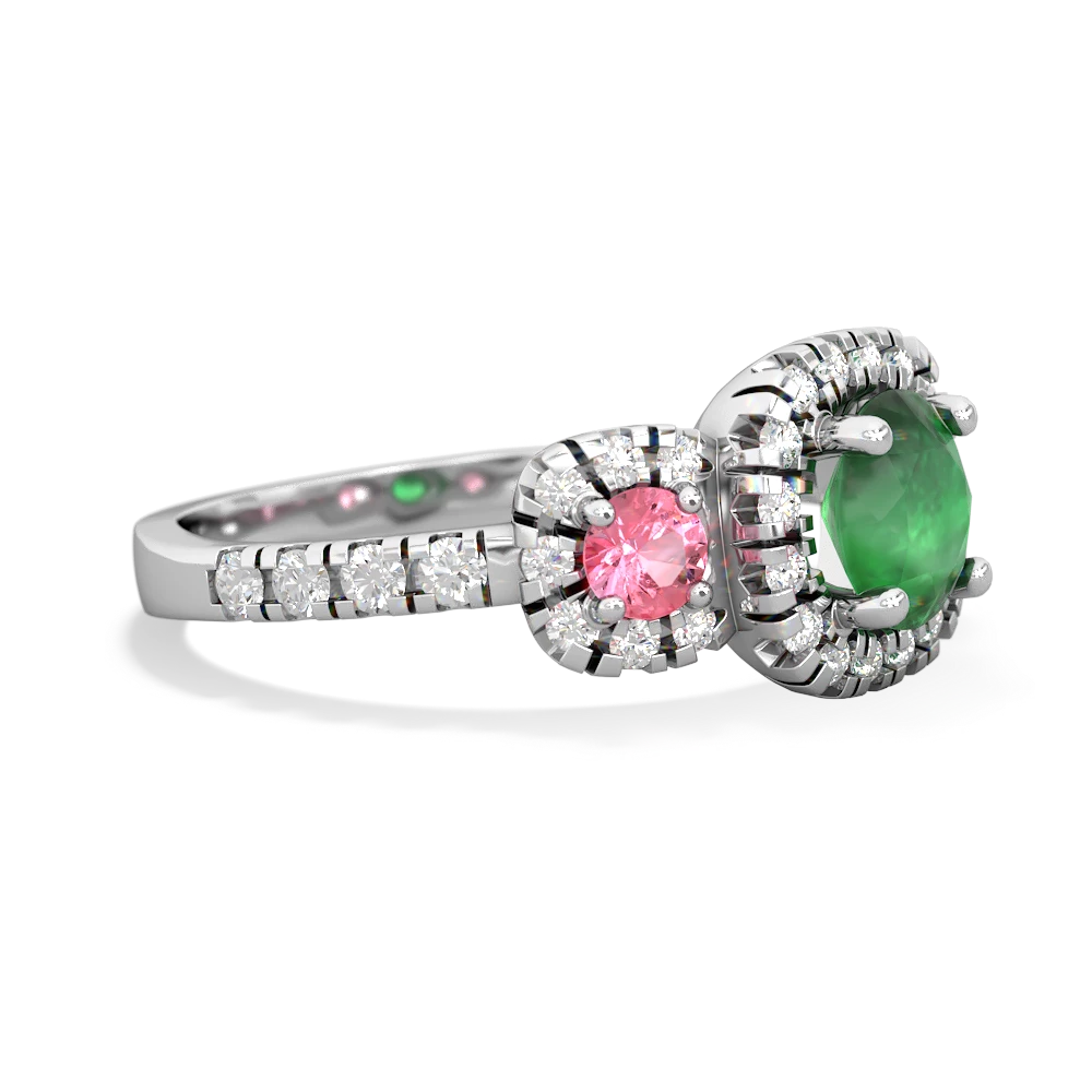 Emerald Regal Halo 14K White Gold ring R5350