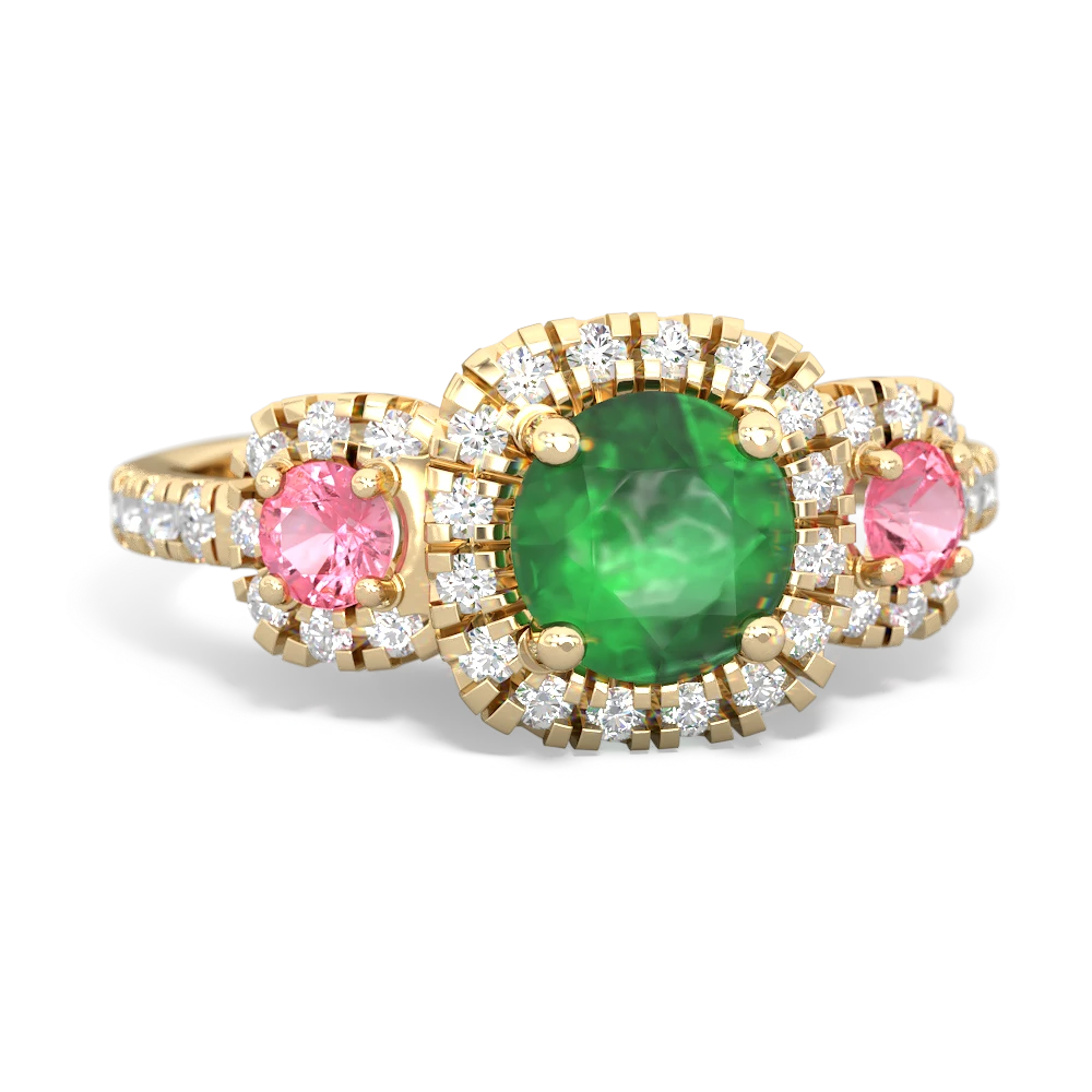 Emerald Regal Halo 14K Yellow Gold ring R5350