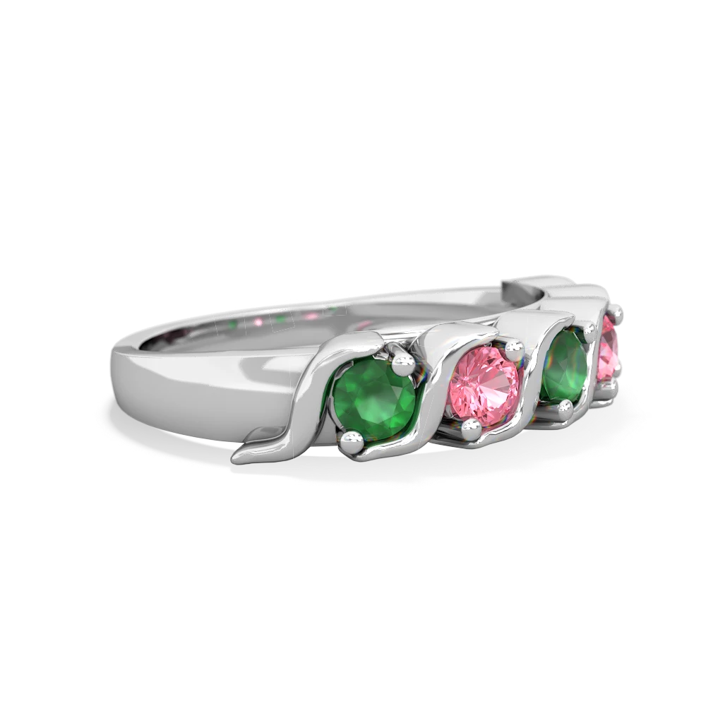 Emerald Anniversary Band 14K White Gold ring R2089