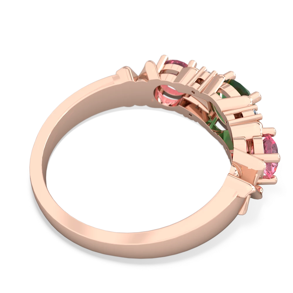 Emerald Hugs And Kisses 14K Rose Gold ring R5016