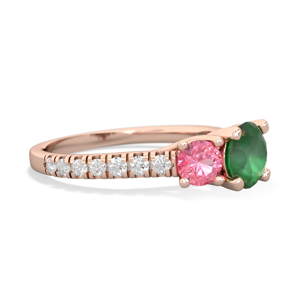 Emerald Pave Trellis 14K Rose Gold ring R5500