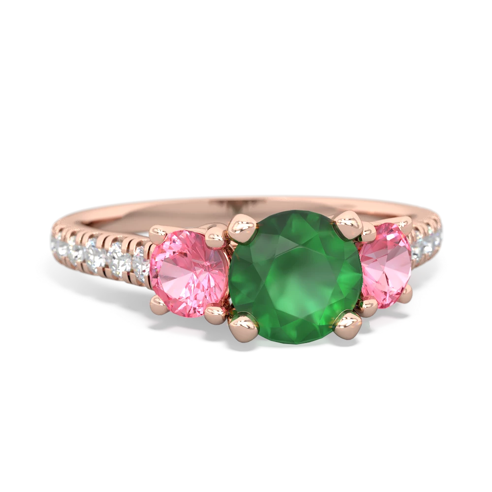 Emerald Pave Trellis 14K Rose Gold ring R5500