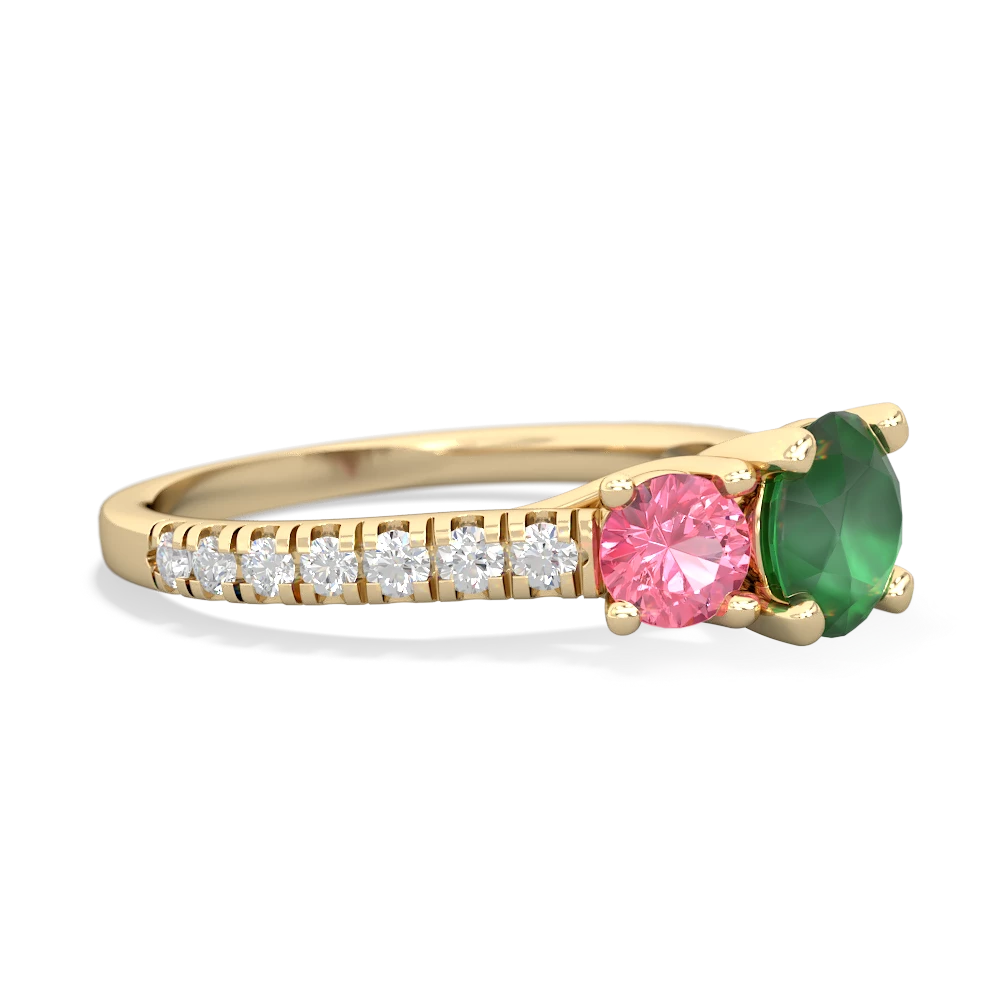 Emerald Pave Trellis 14K Yellow Gold ring R5500