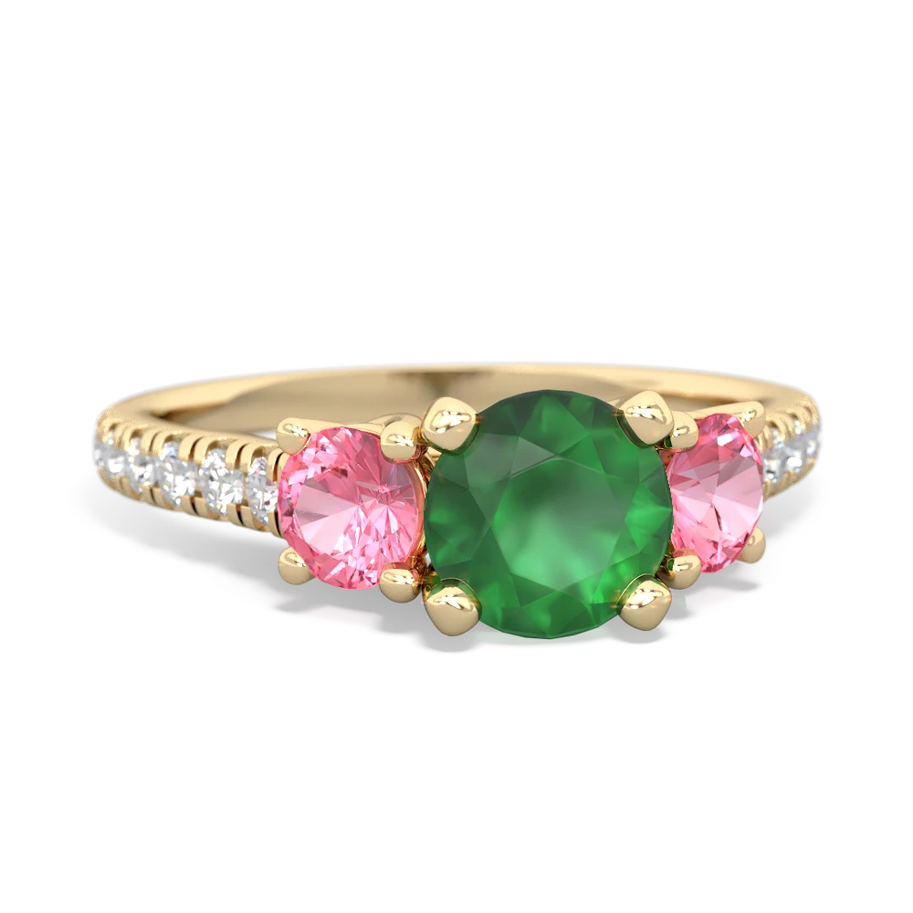 Emerald Pave Trellis 14K Yellow Gold ring R5500