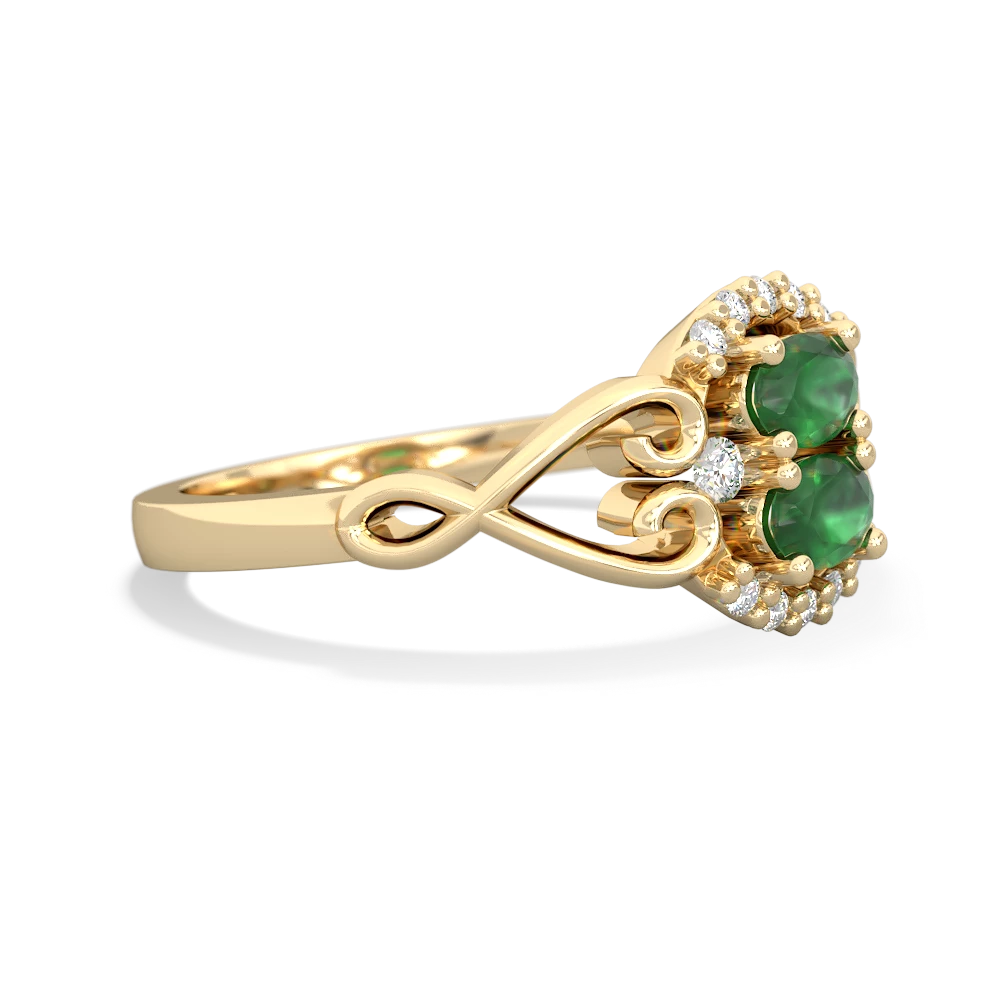 Emerald Love Nest 14K Yellow Gold ring R5860