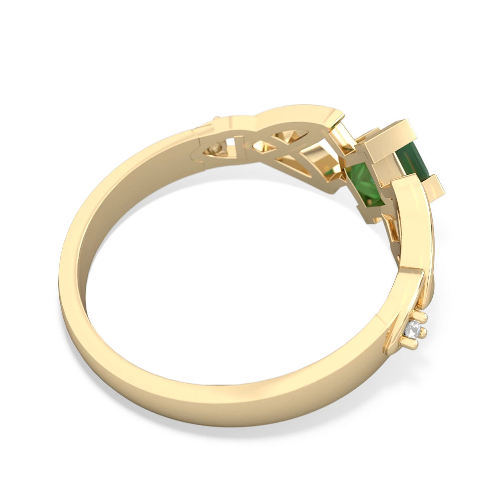 Emerald Celtic Knot Princess 14K Yellow Gold ring R3349
