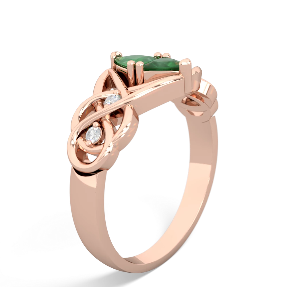 Emerald Keepsake Celtic Knot 14K Rose Gold ring R5300