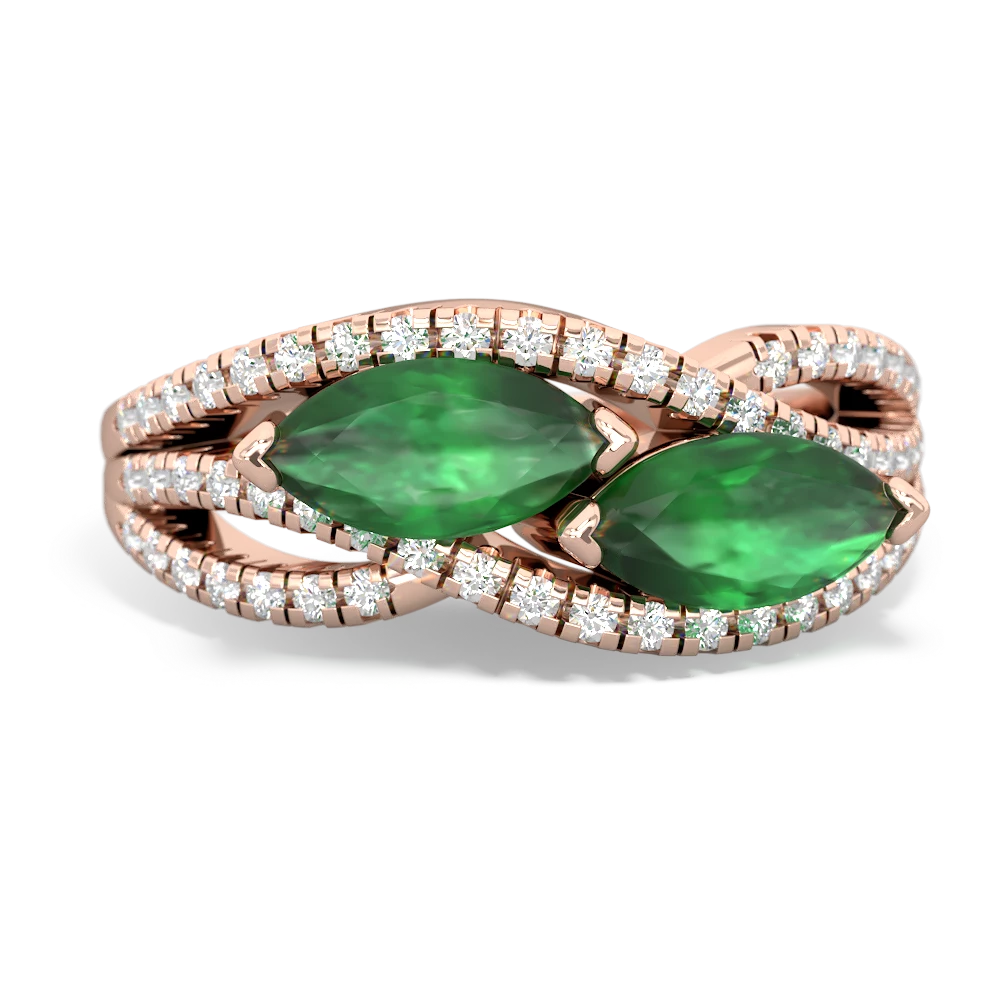 Emerald Diamond Rivers 14K Rose Gold ring R3070