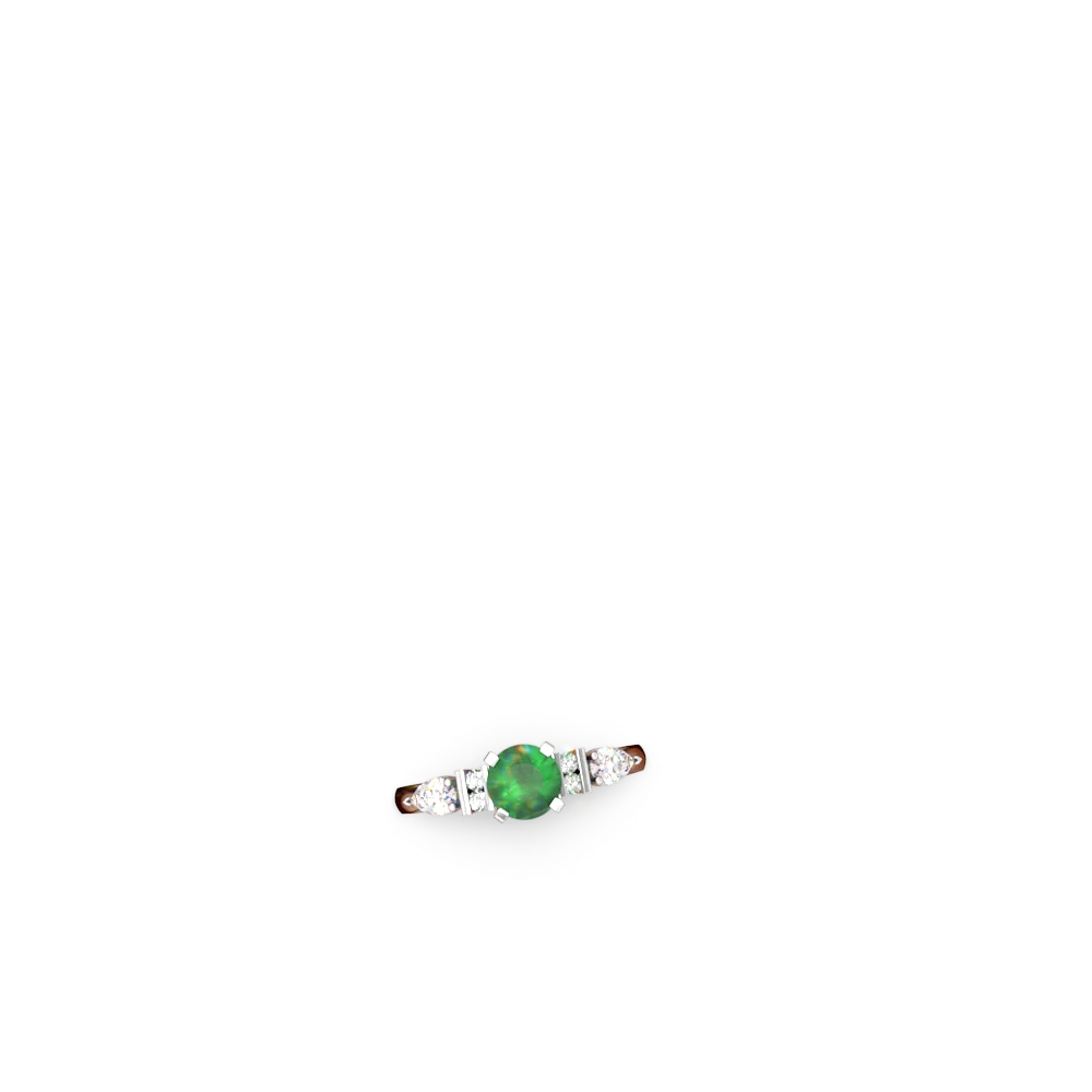 Emerald Engagement 14K White Gold ring R2002