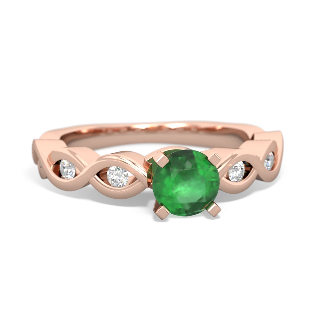 Emerald Infinity Engagement 14K Rose Gold ring R26315RD