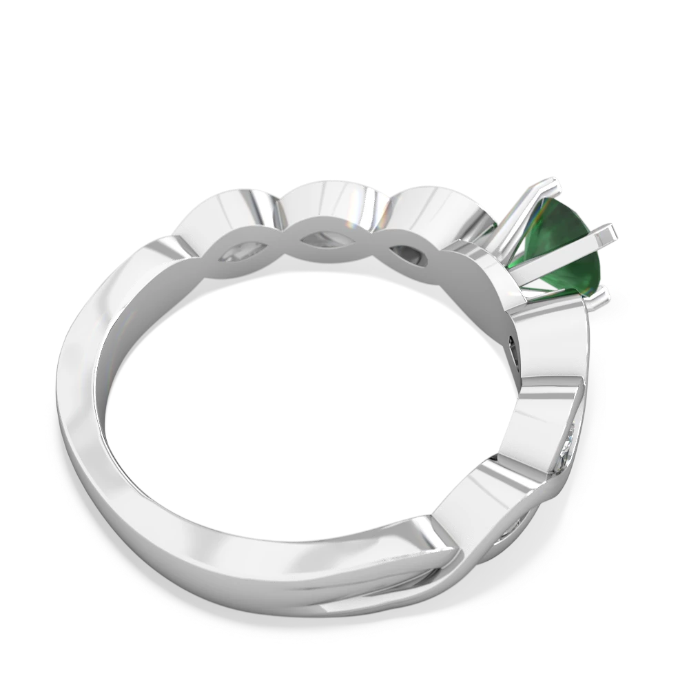 Emerald Infinity 5Mm Round Engagement 14K White Gold ring R26315RD