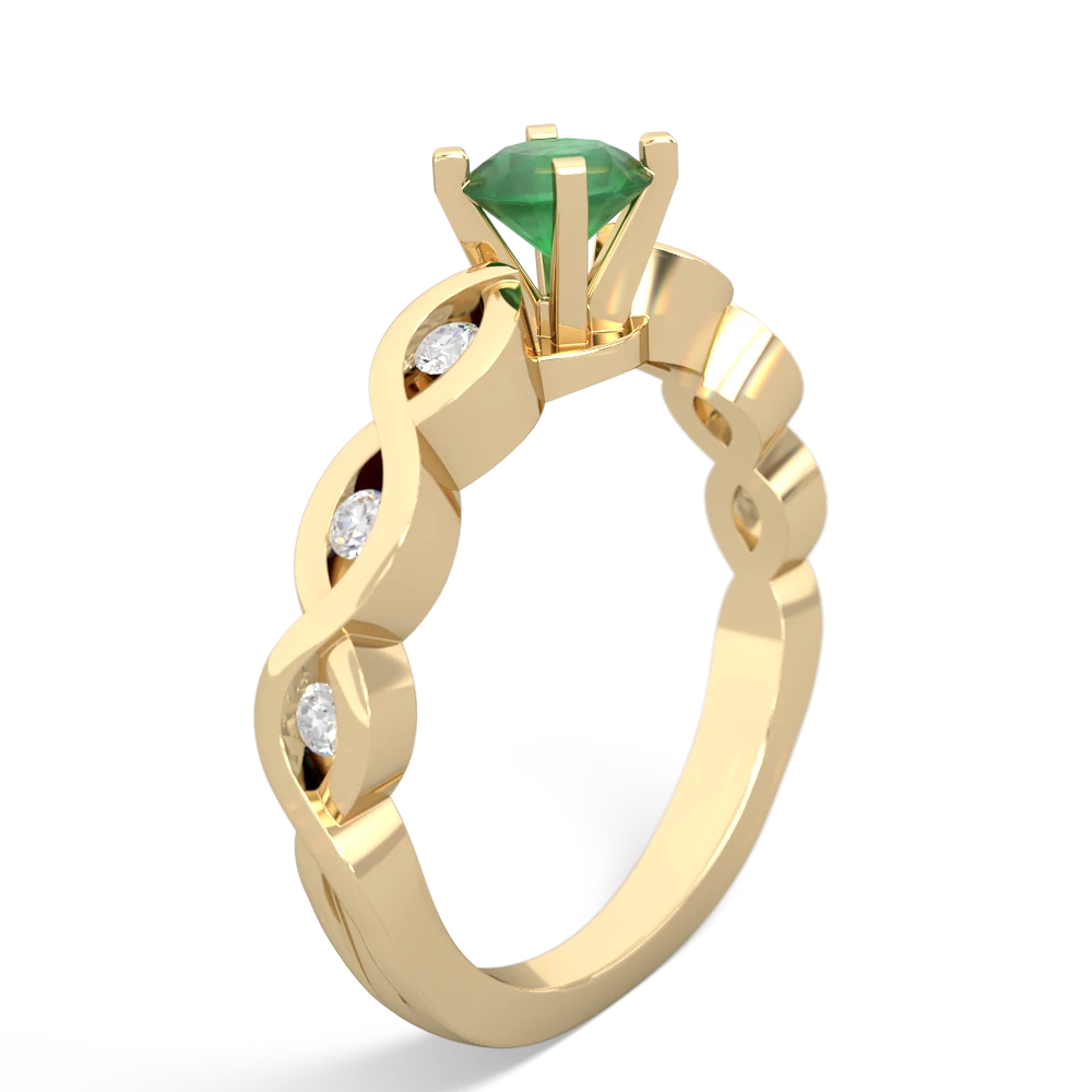 Emerald Infinity 5Mm Round Engagement 14K Yellow Gold ring R26315RD