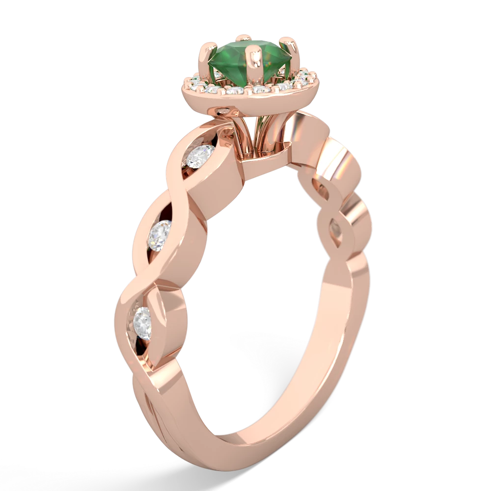 Emerald Infinity Halo Engagement 14K Rose Gold ring R26315RH