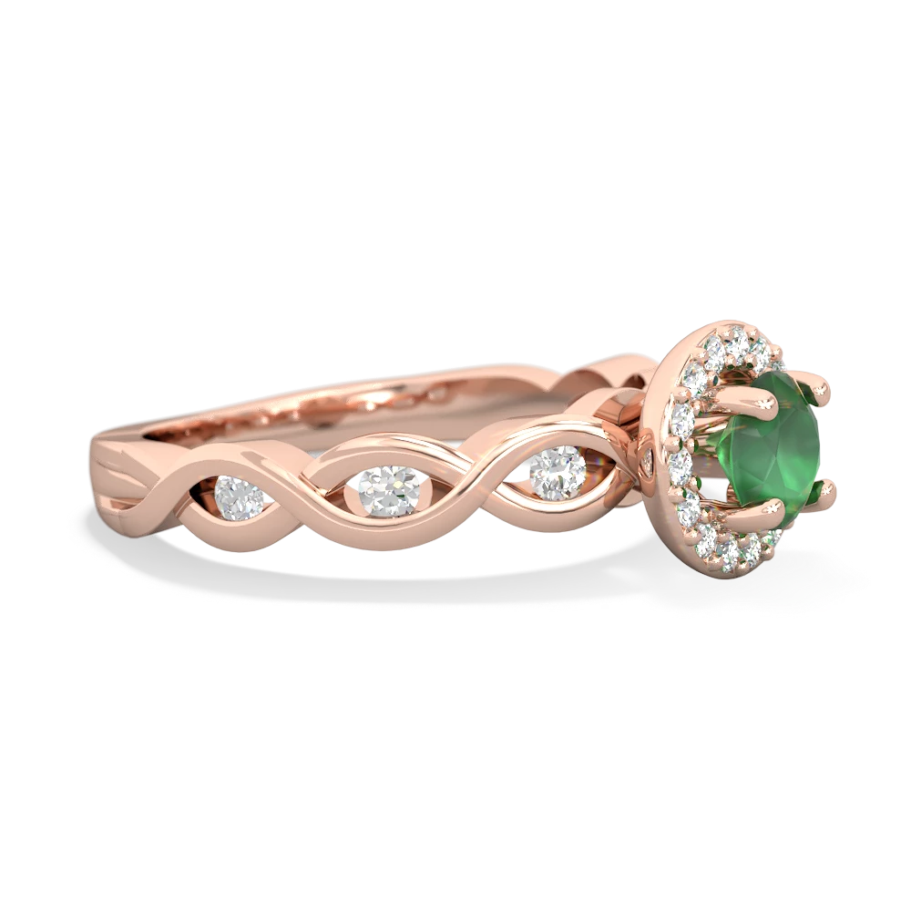 Emerald Infinity Halo Engagement 14K Rose Gold ring R26315RH