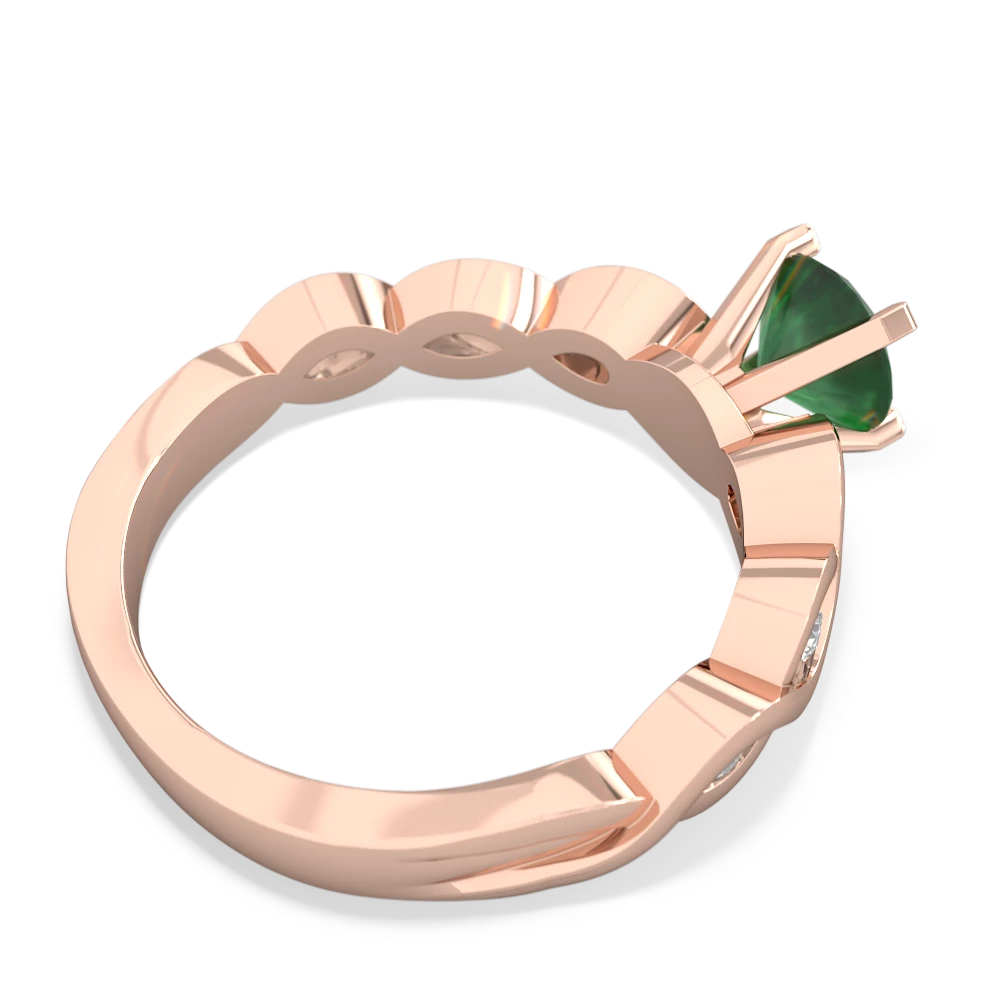 Emerald Infinity 6Mm Round Engagement 14K Rose Gold ring R26316RD