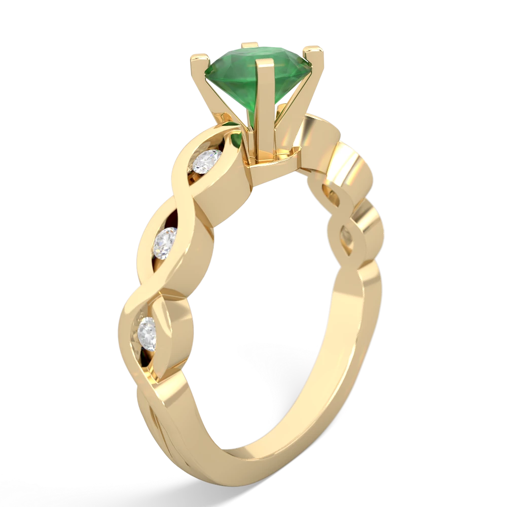 Emerald Infinity 6Mm Round Engagement 14K Yellow Gold ring R26316RD