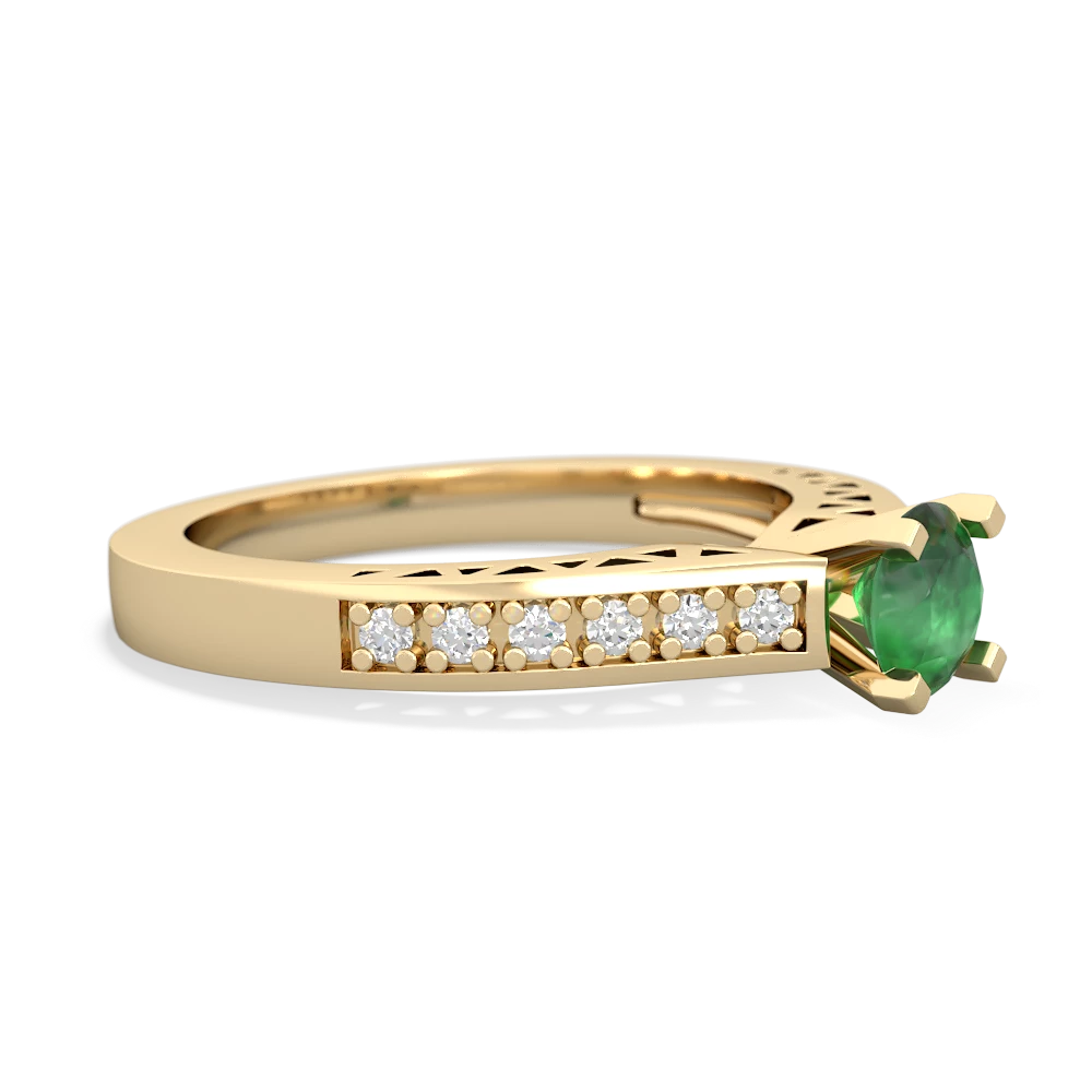 Emerald Art Deco 14K Yellow Gold ring R26355RD