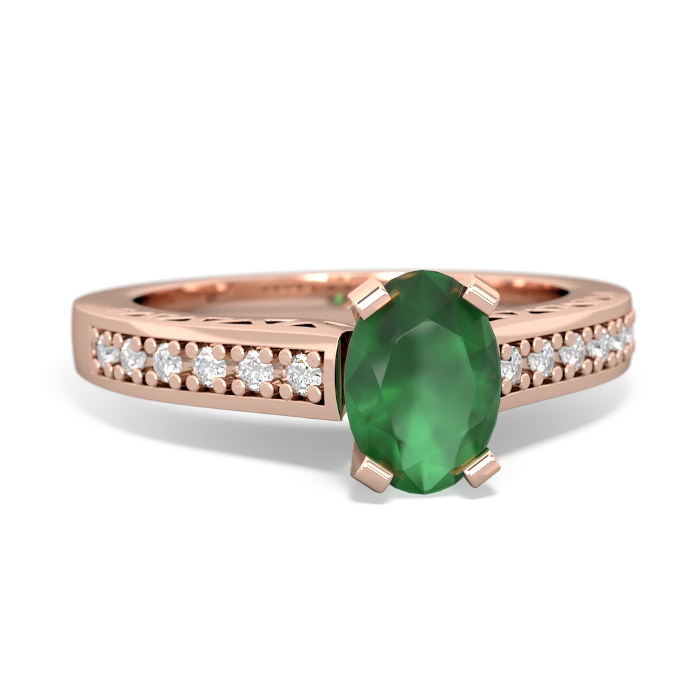 Emerald Art Deco 14K Rose Gold ring R26357VL