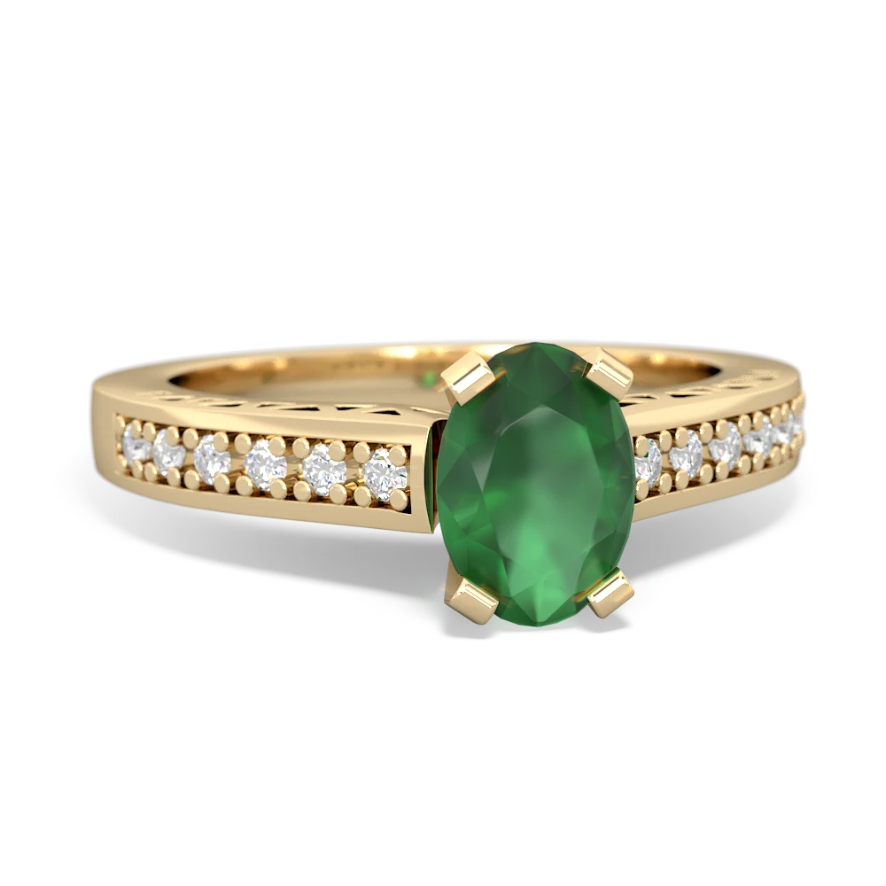 Emerald Art Deco 14K Yellow Gold ring R26357VL